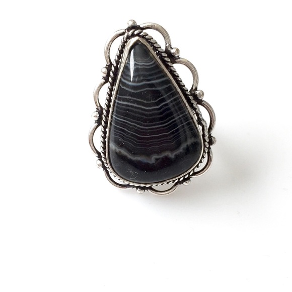 Jewelry - Botswana Agate Bohemian Gypsy 925 Ring